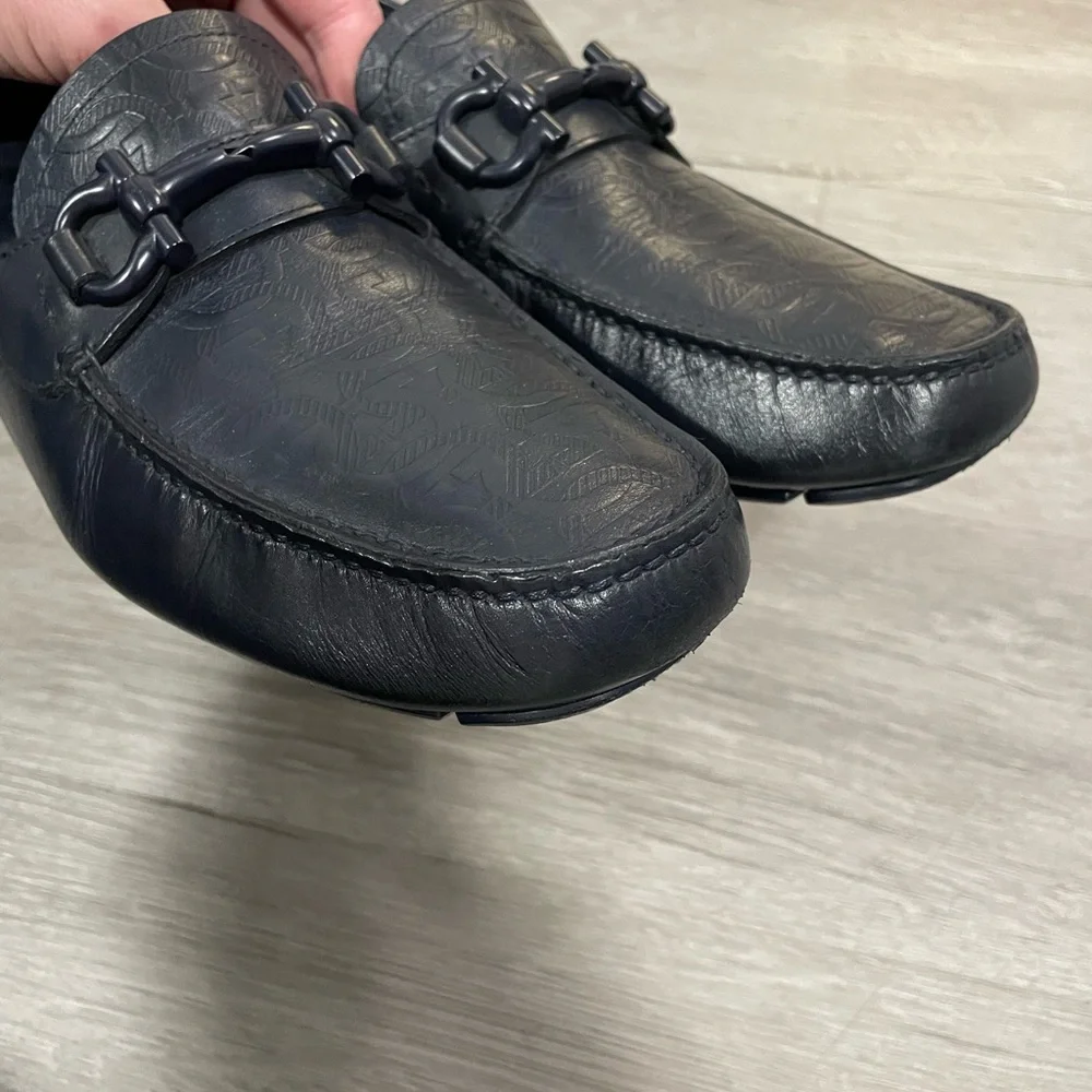 Ferragamo ‘Parigi’ Driving Loafers Dark Navy size 8 - Picture 3 of 6